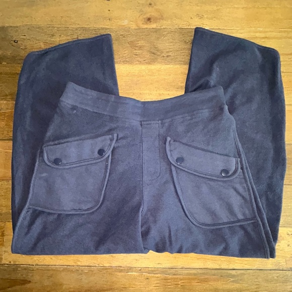 THE LIVVY HIGH WAIST TERRY BARREL LEG PANTS IN NAVY - Picture 9 of 9